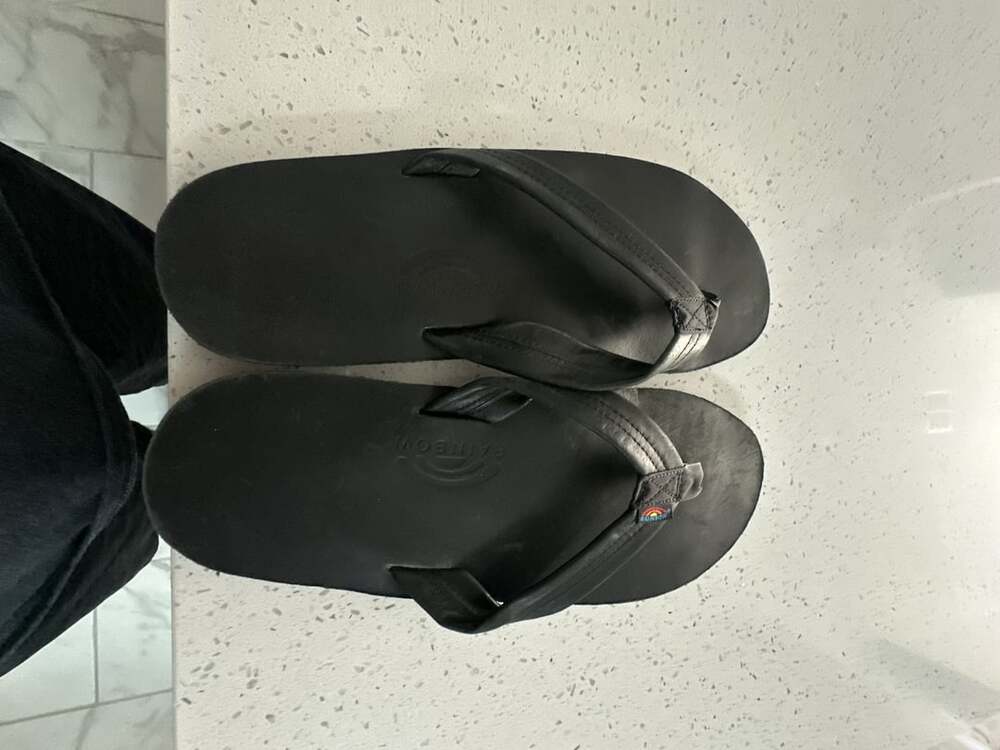 Rainbow 301ALTS Leather Size XXL 12-13.5 Black Sandals